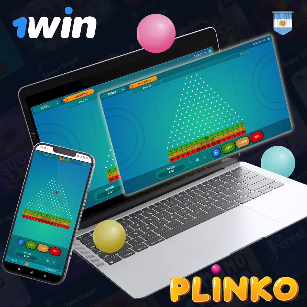Características y funciones de Plinko 1win